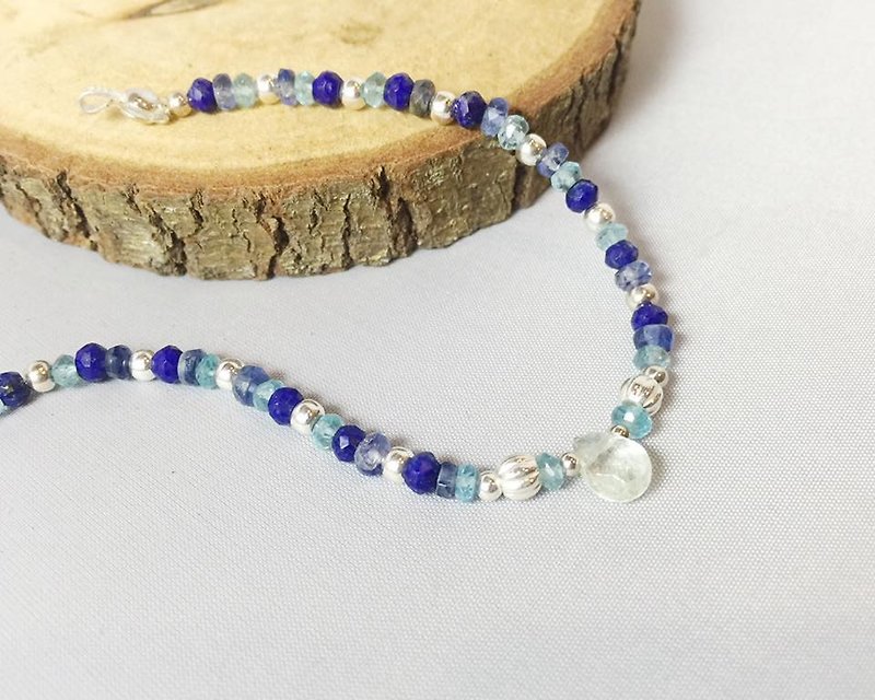 MH series _ custom sterling silver natural stone to be your sea - Bracelets - Gemstone Blue