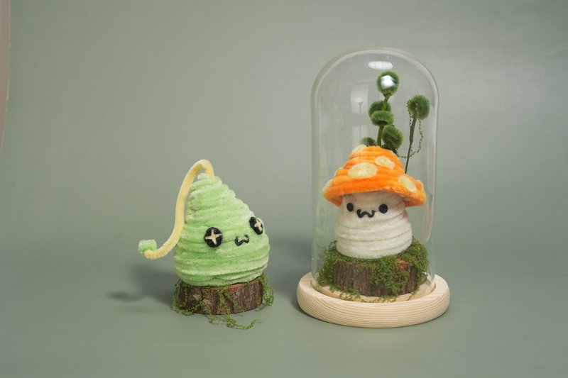 聖誕禮物首選 楓之寶貝系列 概念手作毛根玩偶 玻璃罩及小夜燈 - 擺飾/家飾品 - 聚酯纖維 