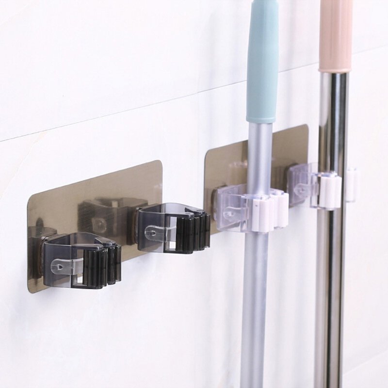 Traceless mop rack single buckle double buckle mop clip hook hanging buckle broom rack hanger traceless hook - ตะขอที่แขวน - พลาสติก 