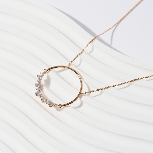 SOIRÉE BY N.Y. 蒔華芮設計師輕珠寶 都會線條圓圈項鍊(共兩色)