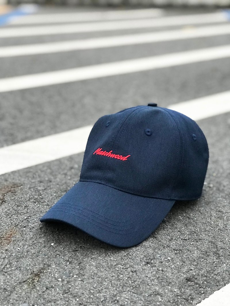 Waterproof and antifouling tooling outdoor old hat SCRIPT LOGO SPORT CAP cursive blue - หมวก - วัสดุกันนำ้ สีน้ำเงิน