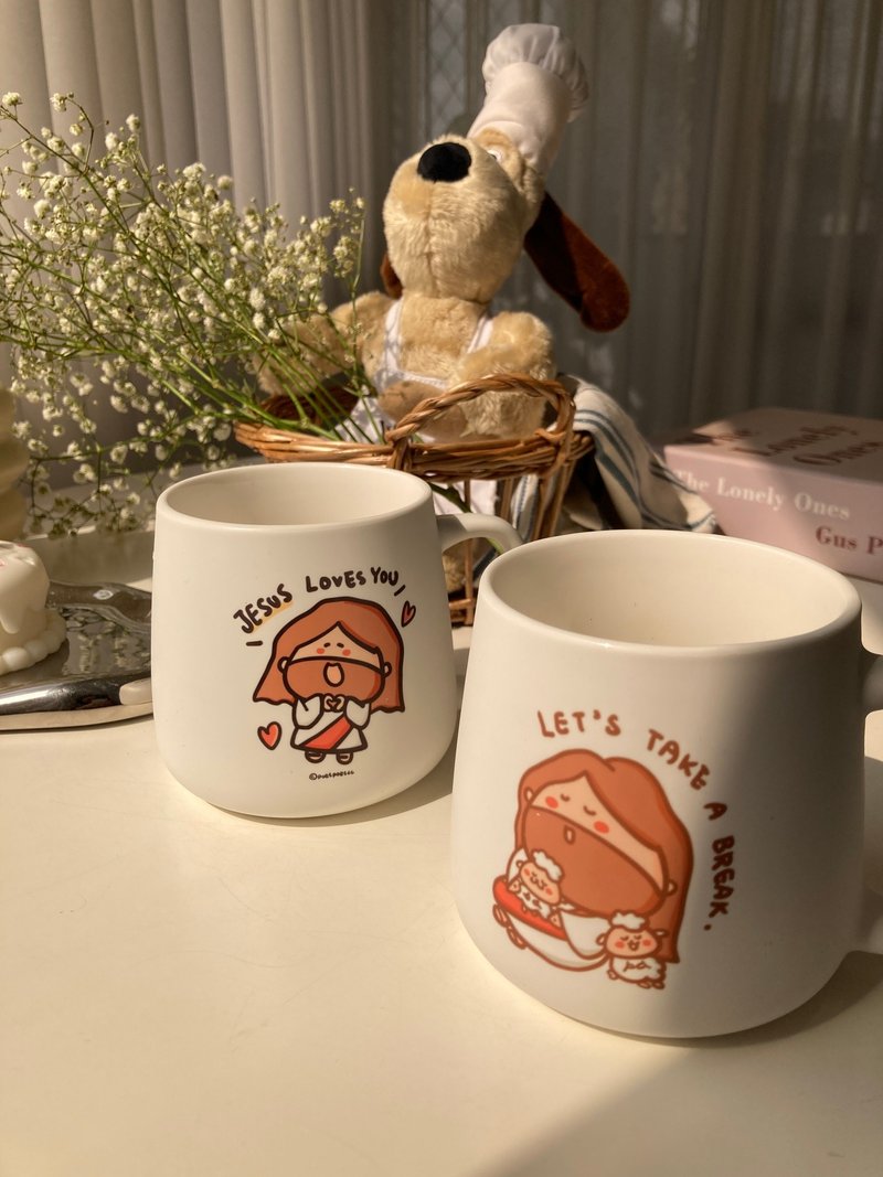 天天與耶穌 - 胖胖馬克杯 - 咖啡杯/馬克杯 - 陶 白色
