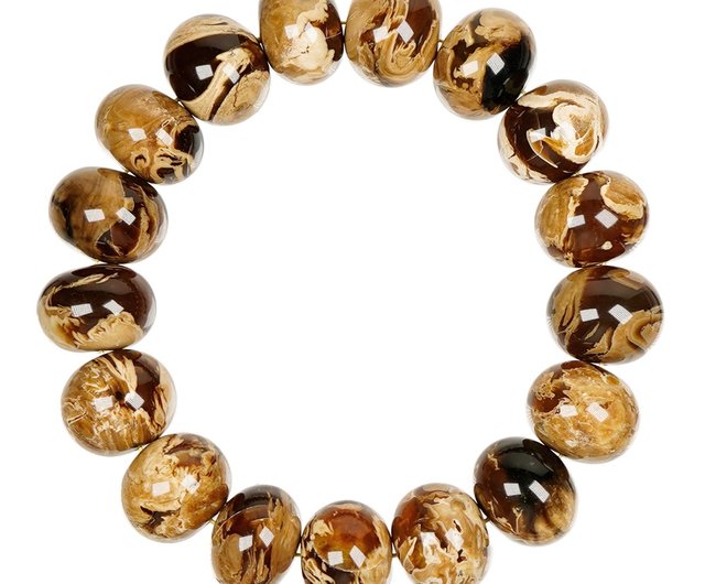 Zhengjia Jewelry]蝋琥珀トップ 魔花洞窟琥珀 33.5g そろばん玉