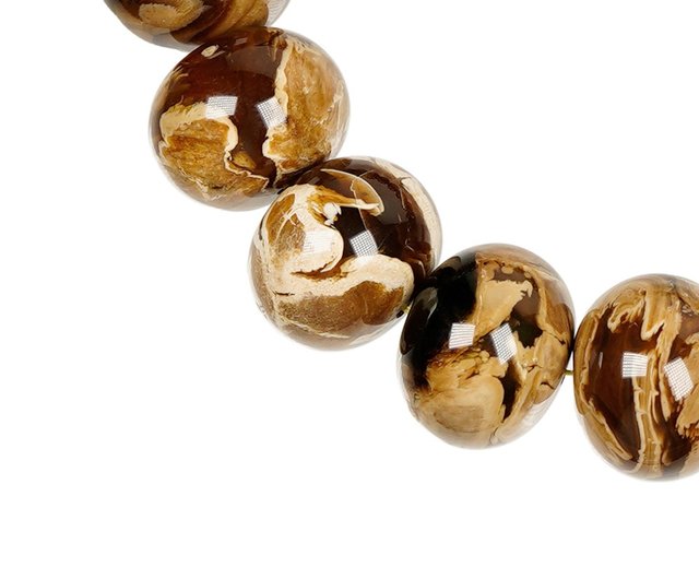 Zhengjia Jewelry]蝋琥珀トップ 魔花洞窟琥珀 33.5g そろばん玉