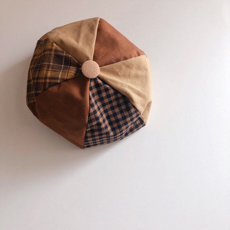 Hexagonal Bud Hat-Coffee Check - หมวก - วัสดุอื่นๆ 