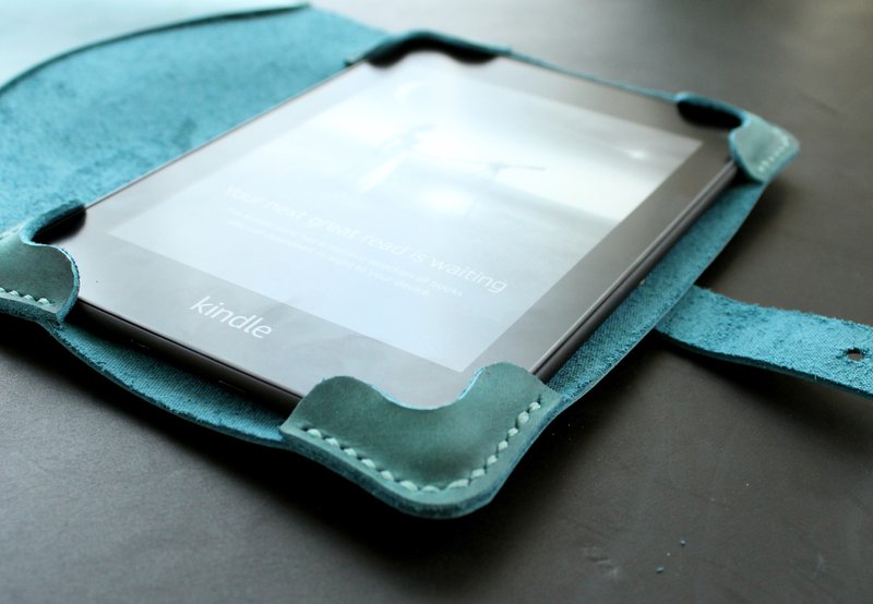 Kindle Paperwhite 11 gen 2021 6.8 inches leather case Personalized Teal - 平板/電腦保護殼/保護貼 - 真皮 綠色