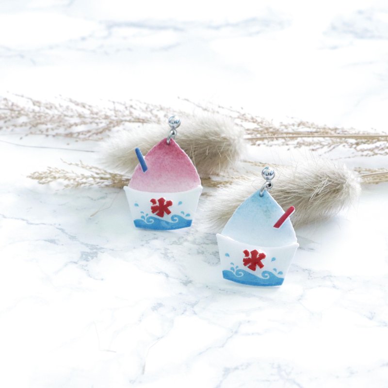 Shaved ice earrings - ต่างหู - พลาสติก สีน้ำเงิน