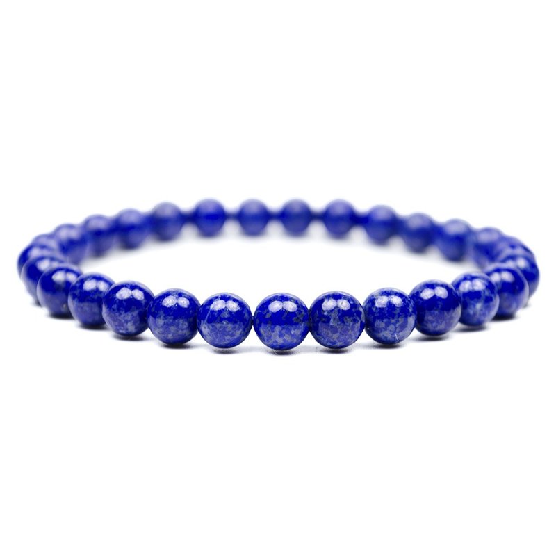 Natural Lapis Lazuli Bracelet 6mm Japanese Elastic String - สร้อยข้อมือ - เครื่องประดับพลอย สีน้ำเงิน