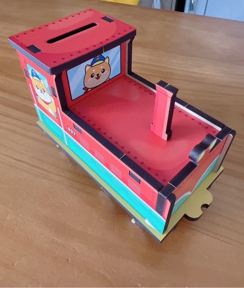 DIY可投幣火車存錢筒 糖鐵柴油火車 DIY組裝 - 零件/散裝材料/工具 - 木頭 多色