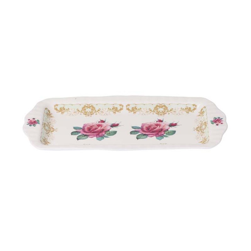 UK RK | Vintage Roses Classic Rose Garden Sandwich Plate 30*17CM - Serving Trays & Cutting Boards - Porcelain Multicolor