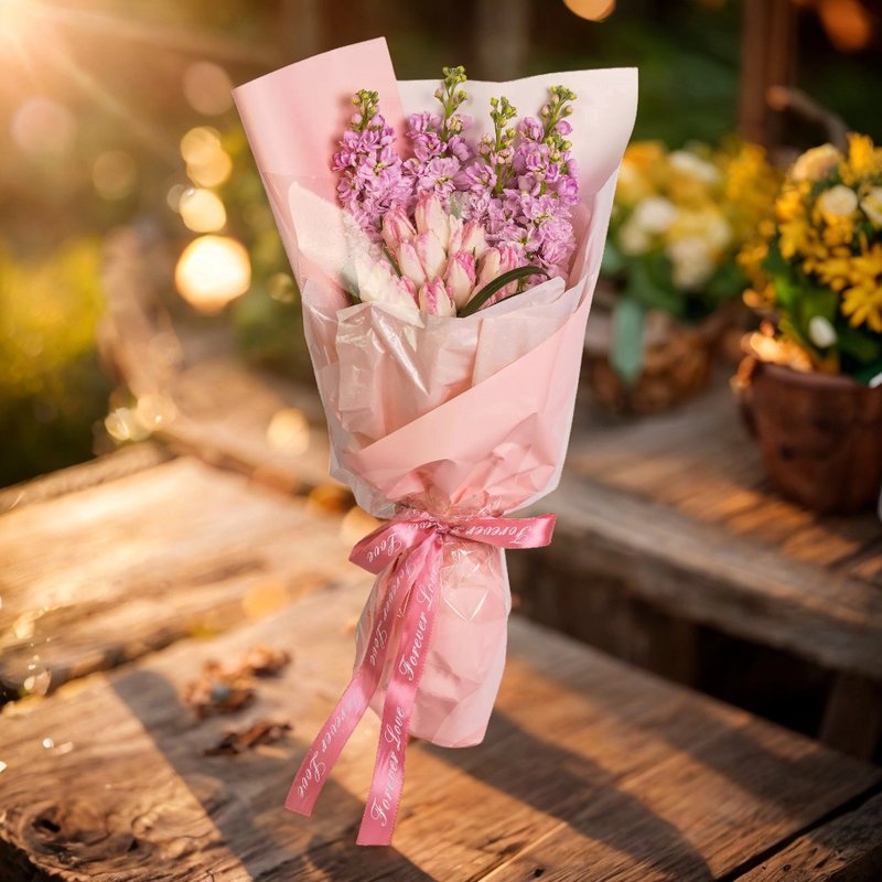 Flower Bouquet (10 Tulips & Japanese Musk & Flowers) - ตกแต่งต้นไม้ - พืช/ดอกไม้ 