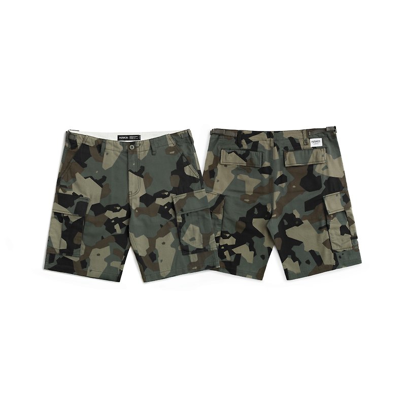 Filter017 Cargo Shorts-M90 Camo / Multi-Pocket Work Shorts-Fragmented Camo - Men's Pants - Cotton & Hemp 