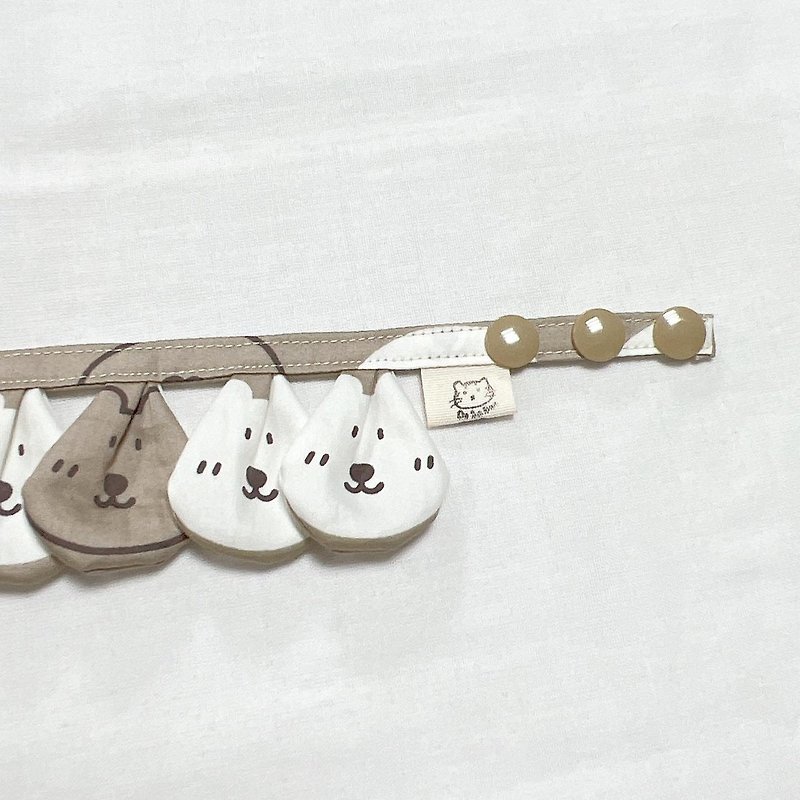 [Customized Gift] Flower Collar Cat Collar_Cute Bear - Collars & Leashes - Cotton & Hemp 