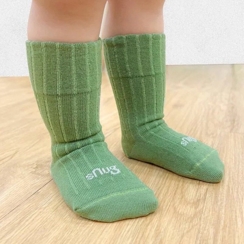 MIT mid-calf children's socks-avocado green pure cotton healthy deodorant socks (with anti-slip) multiple sizes sNug - ถุงเท้าเด็ก - ผ้าฝ้าย/ผ้าลินิน สีเขียว