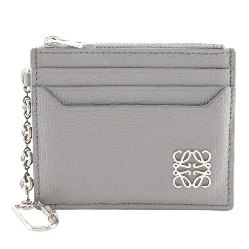 【日本直送】ロエベ LOEWE アナグラム カードケース スクエア カードホルダー コインケース  レディース【中古】 - 名片夾/名片盒 - 真皮 灰色