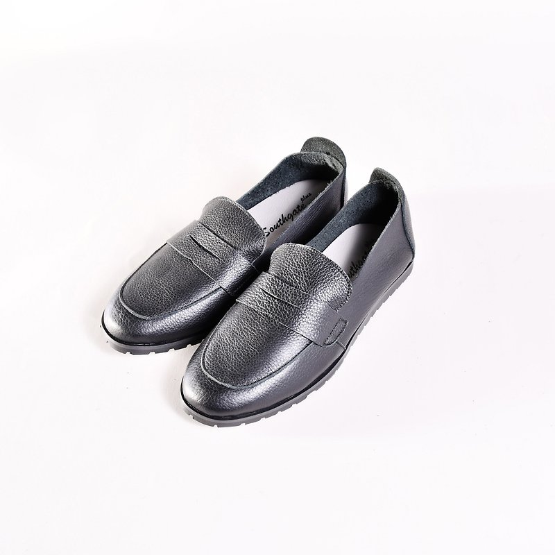 Loafers/lite black - Women's Leather Shoes - Genuine Leather Black