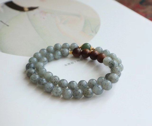 Pearl and Labradorite Double Circle Bracelet Pearl and Labradorite Double Circle Bracelet