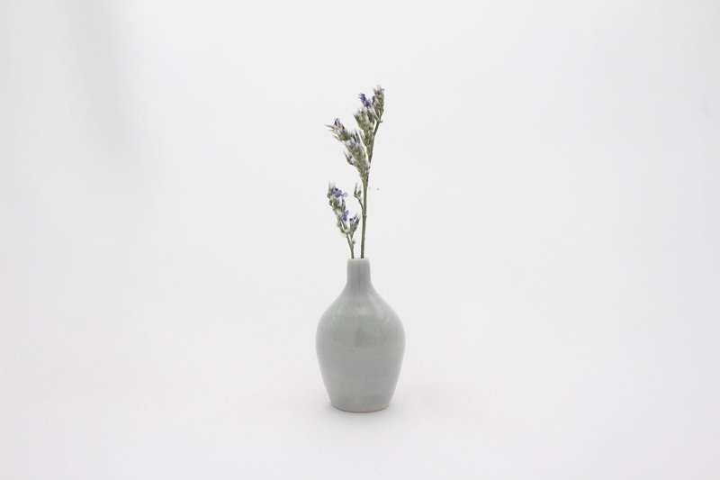 Pocket Mini Ceramic Vase-Slim Mouth Light Gray-Blue-Please be sure to confirm the size before subscripting - Pottery & Ceramics - Porcelain Blue