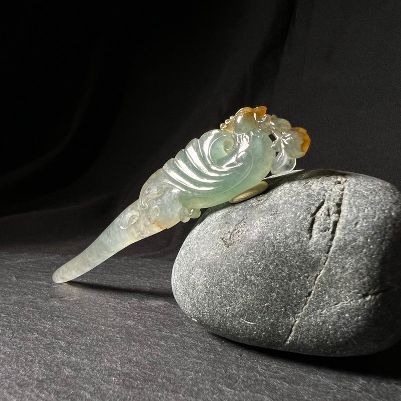鳳凰 | 冰三彩鳳凰髮簪 - 髮夾/髮圈 - 玉石 透明