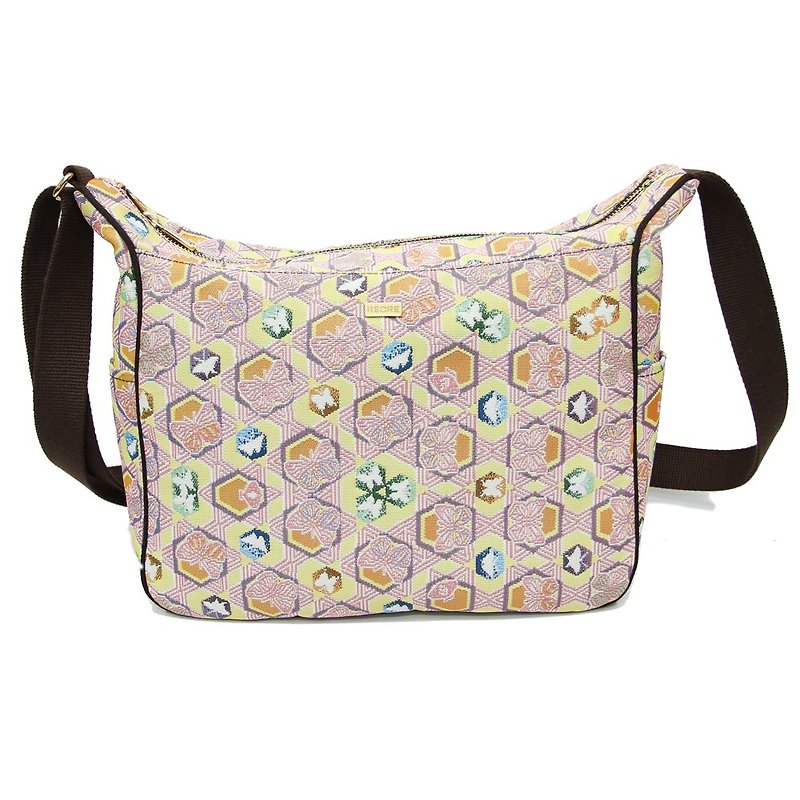 Butterfly Kaleidoscope texture painting Ti cat ears messenger bag coffee powder -REORE - Messenger Bags & Sling Bags - Other Materials Multicolor