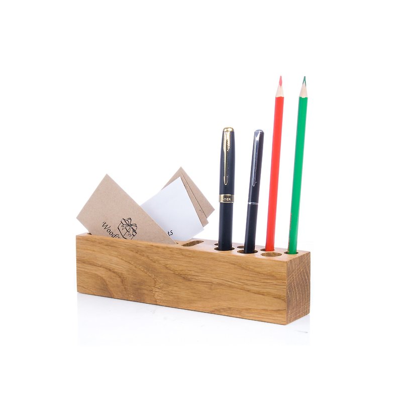 Office wooden desk organizer Eco friendly pen pencil stand Makeup brush holder