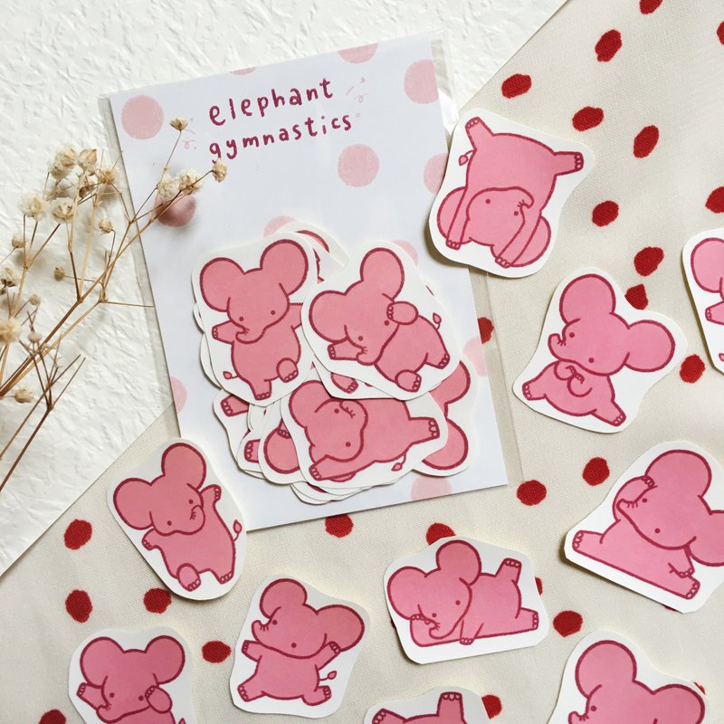 Elephant Gymnastics - Mandie's Sticker Pack - สติกเกอร์ - กระดาษ สึชมพู