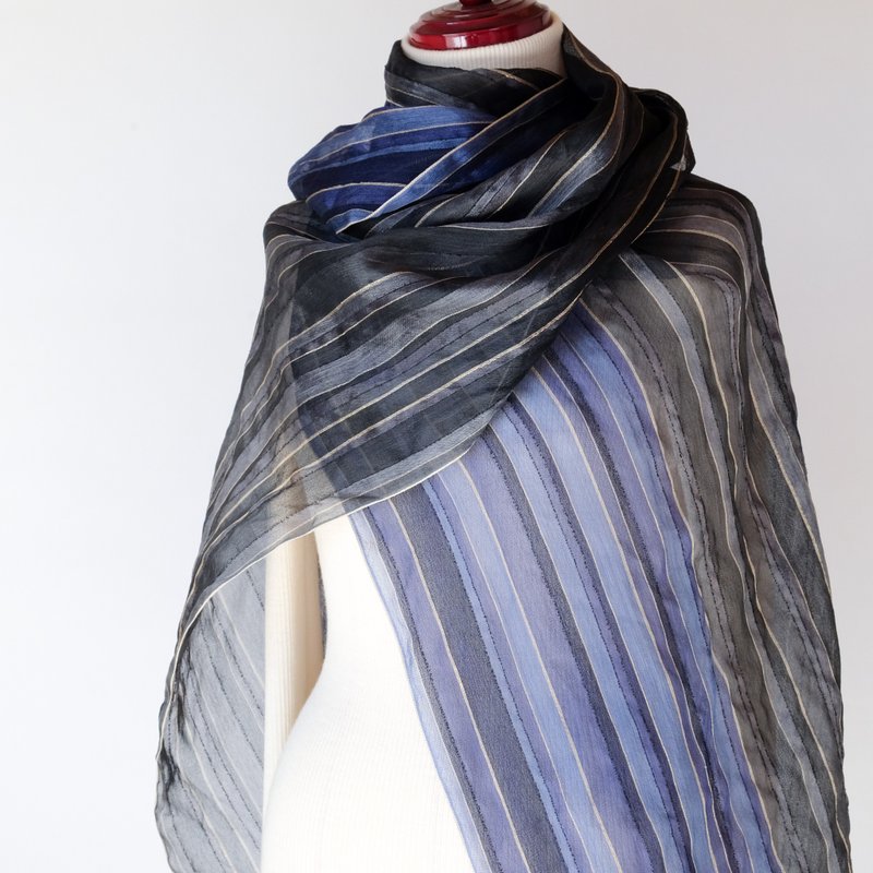 Silk Hand-woven silk stole [Mizuki 01] - ผ้าพันคอถัก - ผ้าไหม 