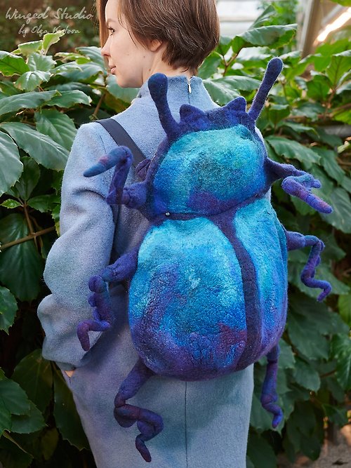 Winged Studio The Blue Beetle Backpack, available for purchase