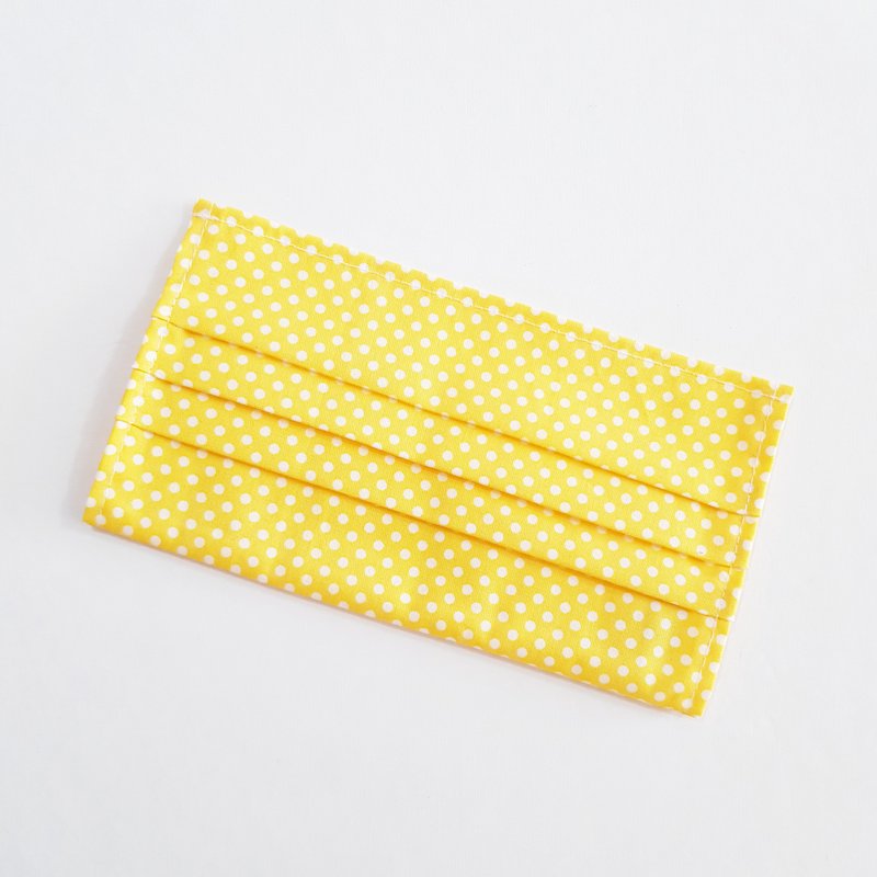 【ドットイエロー】コットンマスクカバー大人サイズの薄いコットンクロスで20日以内に海外発送可能 - マスク・コスプレマスク - コットン・麻 イエロー