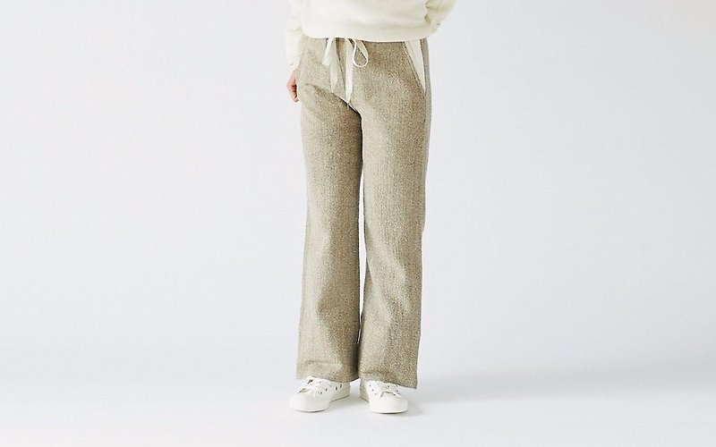 enrica herringbone pants beige - Women's Pants - Cotton & Hemp Khaki