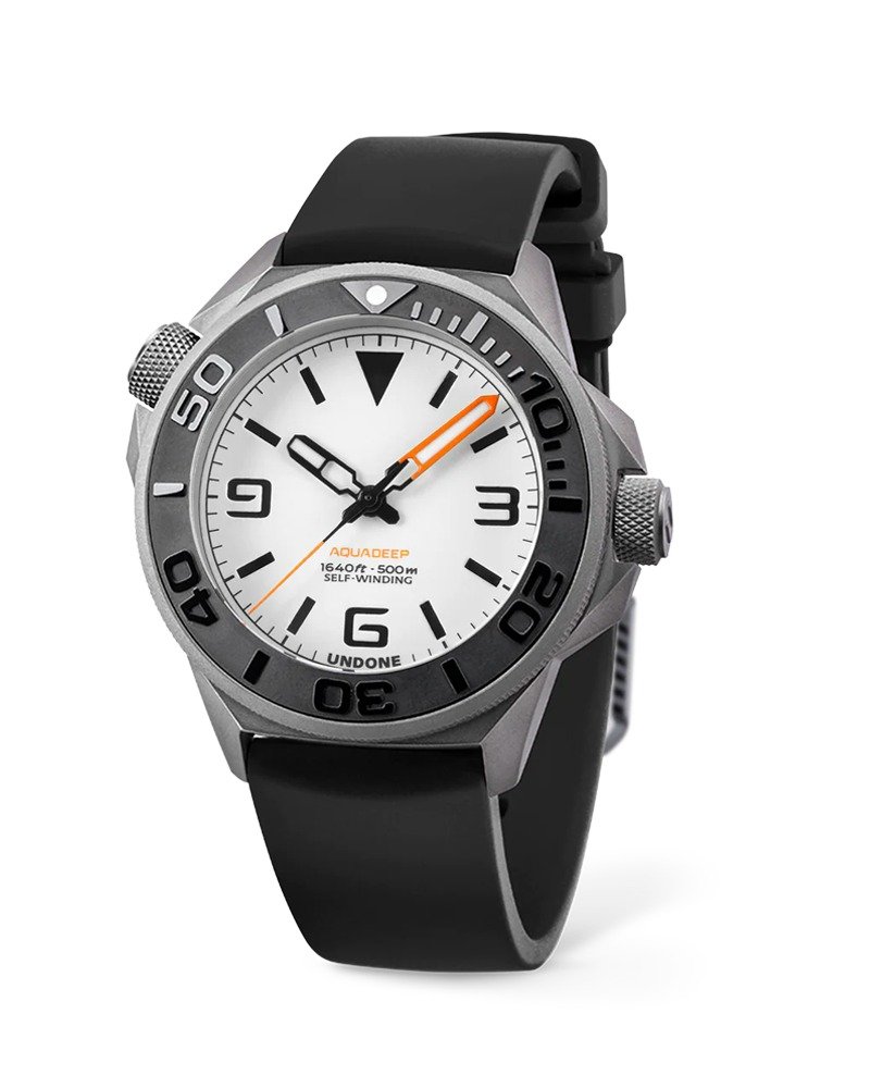 Undone AquaLume Automatic Watch - Black Rubber - นาฬิกาผู้ชาย - โลหะ สีเงิน