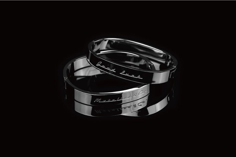 Logo Stainless Bangle text steel bracelet - Bracelets - Other Metals 
