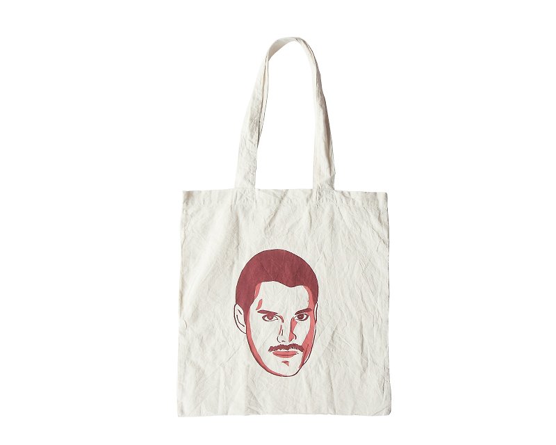 Freddie Mercury Super Soft Tote Bag - กระเป๋าแมสเซนเจอร์ - ผ้าฝ้าย/ผ้าลินิน สีแดง