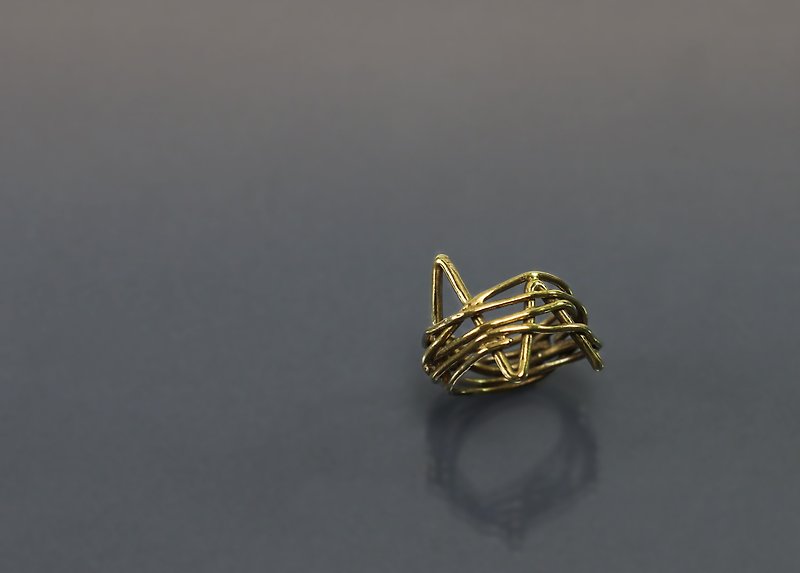 Line Series - Lightning Design Bronze Ring - แหวนทั่วไป - ทองแดงทองเหลือง สีนำ้ตาล
