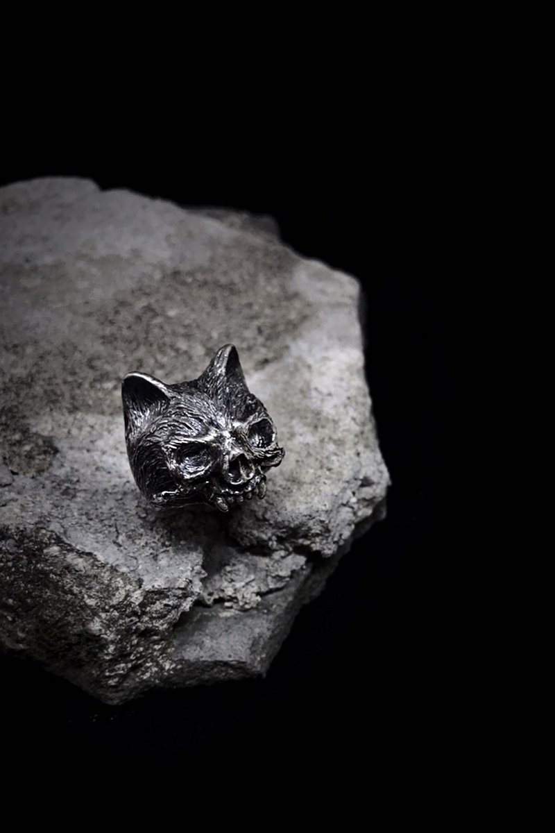 Felidae  & Homo sapiens .925 Silver rings - แหวนทั่วไป - เงินแท้ สีดำ