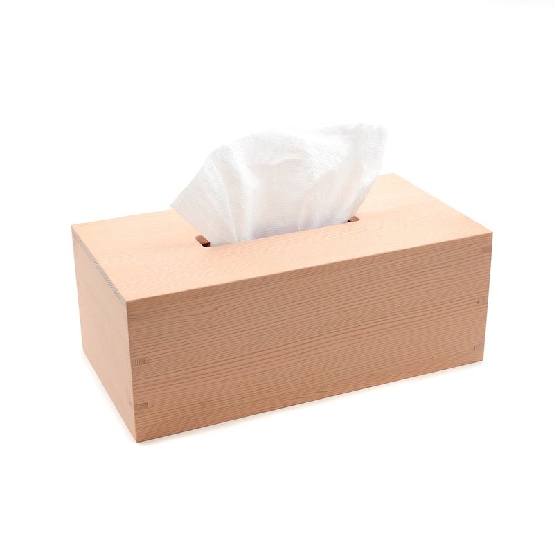 Taiwanese cypress Tissue Box- linear pull-down | Nordic style log toilet paper bag extraction storage box - Tissue Boxes - Wood Gold