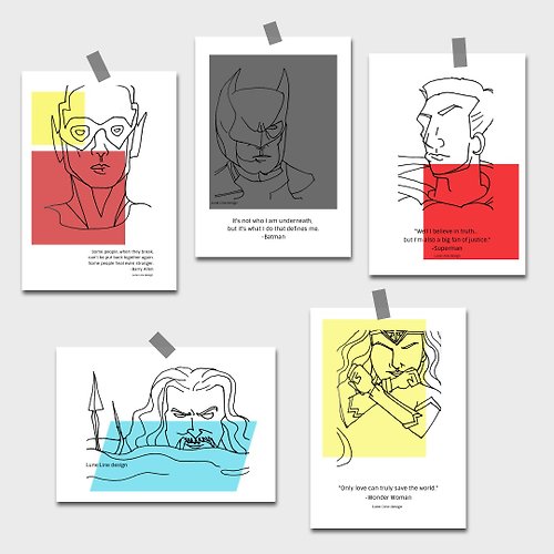 Lu Liu Design 露六設計 DC英雄系列 明信片 | 明信片套組 掛畫 | 牆壁 居家 裝飾