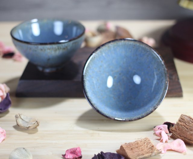 天目茶わん+玉瓷公道杯-福满 三维工匠窑变建盏功夫茶具套装家用天目釉钧窑陶瓷茶壶功夫茶杯茶盏泡茶