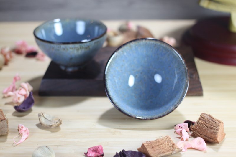 【送禮好物】120ml 天目對杯 日式茶碗 茶杯 酒杯 鶯歌葉敏祥作 - 茶壺/茶杯/茶具 - 瓷 