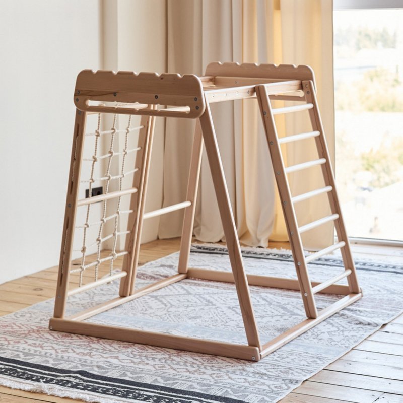 Climbing Scandinavian Set Wooden Indoor Playground - เฟอร์นิเจอร์เด็ก - ไม้ 