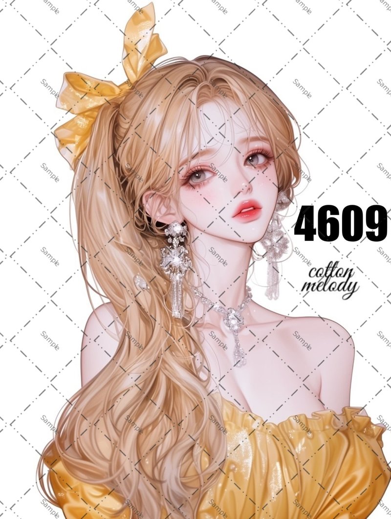 original sticker no.4609 人物ステッカー オリジナルステッカー オリジナル人物ステッカー 装飾ステッカー cotton melody - 貼紙 - 紙 