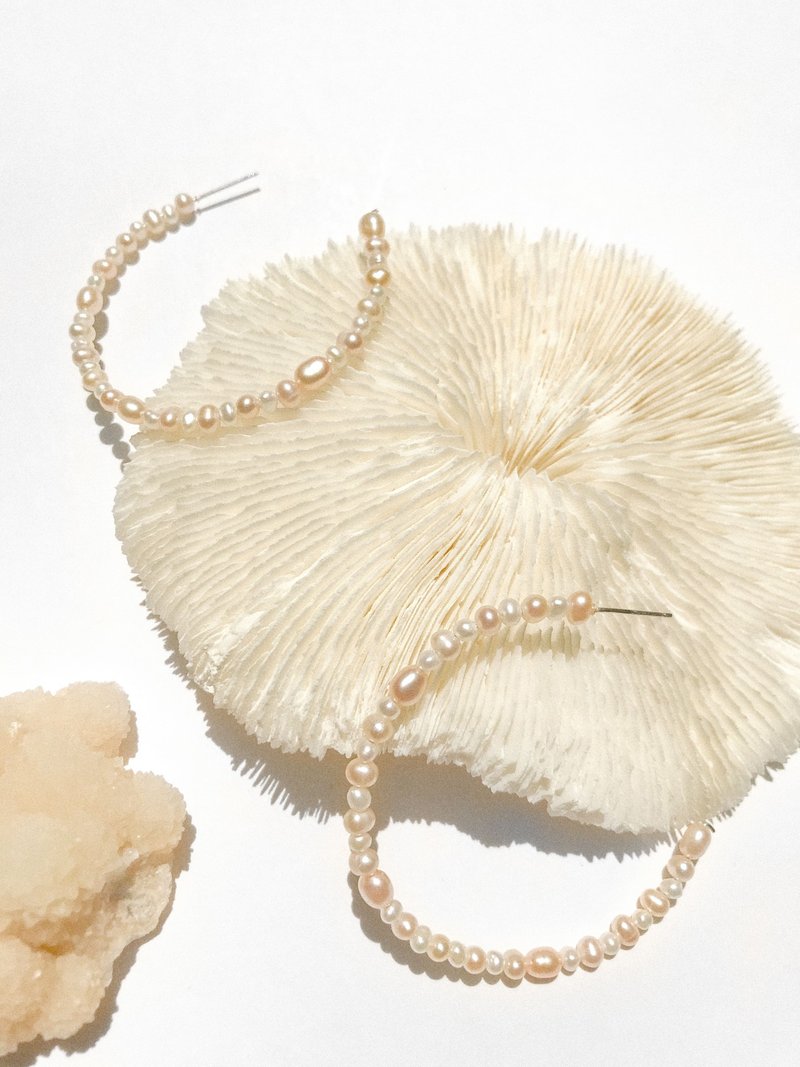 ギャルパールフープピアスギャルパールフープピアス - ピアス・イヤリング - 真珠 ホワイト