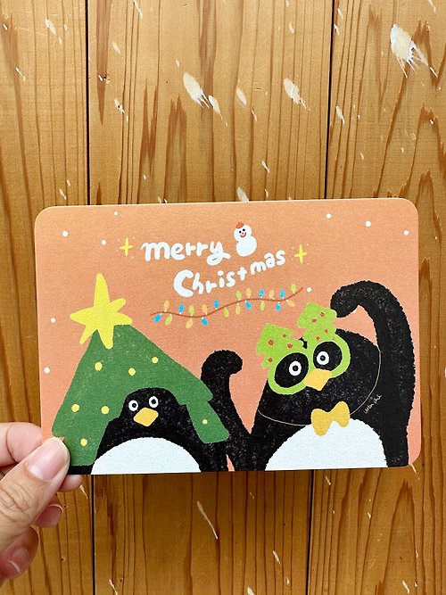 好日吉 WorkShop ( 2入 ) 變裝企鵝 - 聖誕明信片_簡v /聖誕卡片