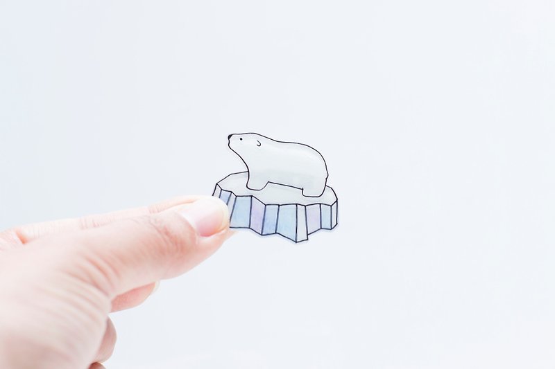 Polar bear pin brooch accessories gift - เข็มกลัด - พลาสติก สีน้ำเงิน