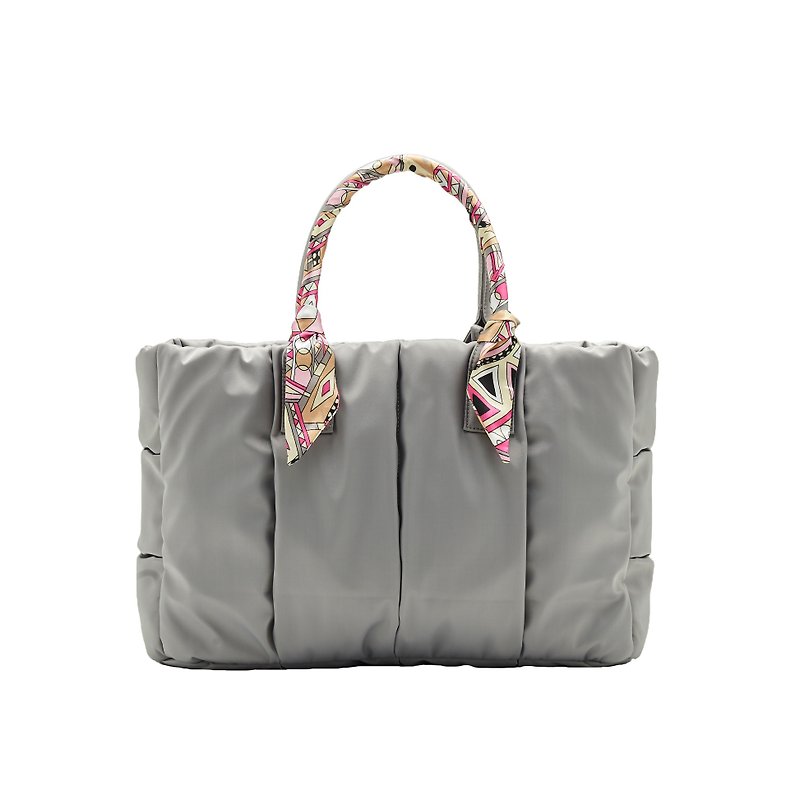 VOUS Mother Bag Classic Series Paris Tower Grey Medium + Geometric Love Song Scarf - Diaper Bags - Polyester Gray