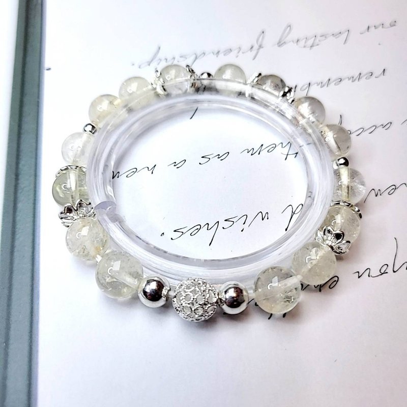 Aphrodite.C lemon crystal bracelet-silver-wrapped anti-allergic accessories (designer style) - สร้อยข้อมือ - คริสตัล 