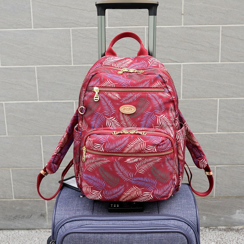 Feather grass must BUY function small travel backpack 13291 (red) - กระเป๋าเป้สะพายหลัง - ไนลอน 