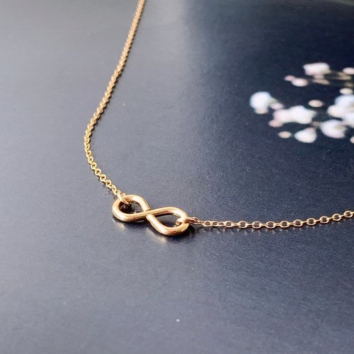 時光手作訂制工作室 【14Kgf不褪色】無限項鍊 Infinity Necklace 無限符號 可改手鍊