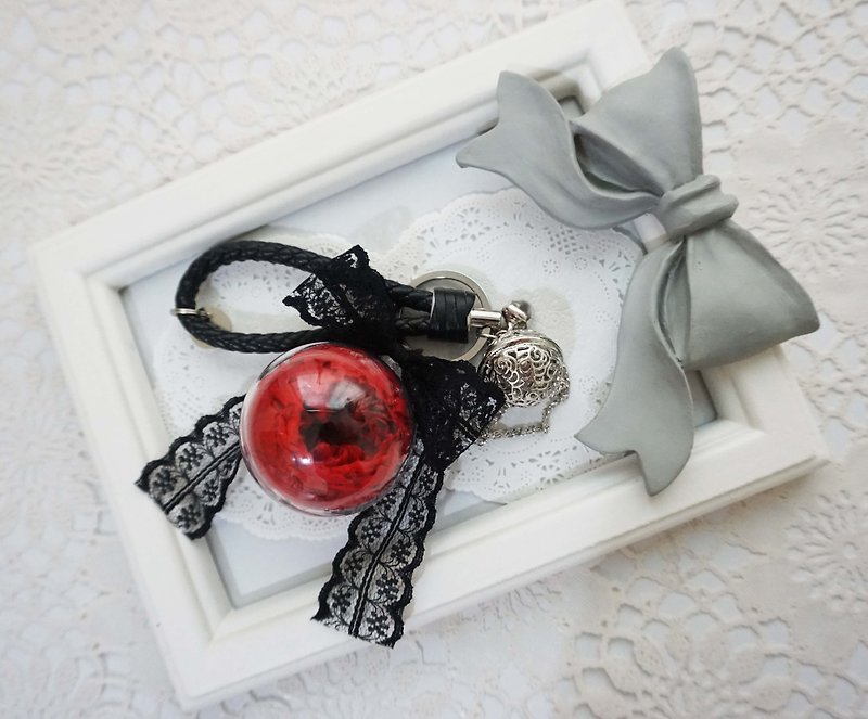 Not withered. Eternal Flowers - Austin Rose Ball Key Key Chains -*Exchange Gifts*Valentine's Day*Wedding*Birthday Gifts*Graduation*Photographed Props Wedding Cereals - Keychains - Acrylic Red