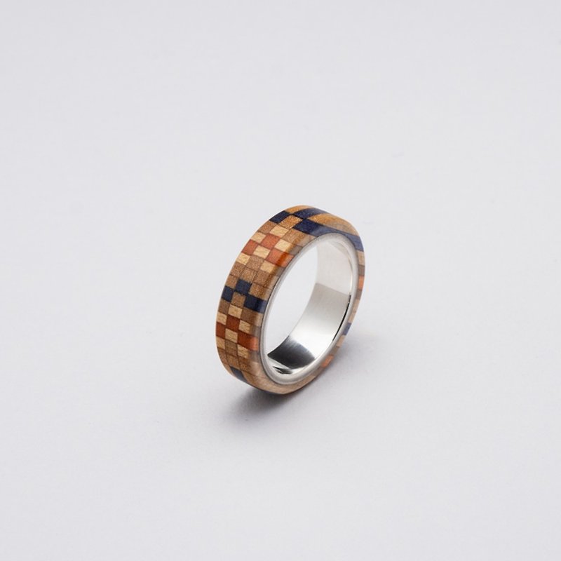 寄木樣式戒指R0406002 - 戒指 - 木頭 多色